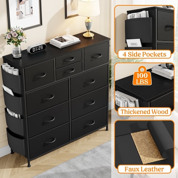 10 Drawer Dresser Fabric Closet Storage Tower Organizer Unit Bedroom - On  Sale - Bed Bath & Beyond - 36272470