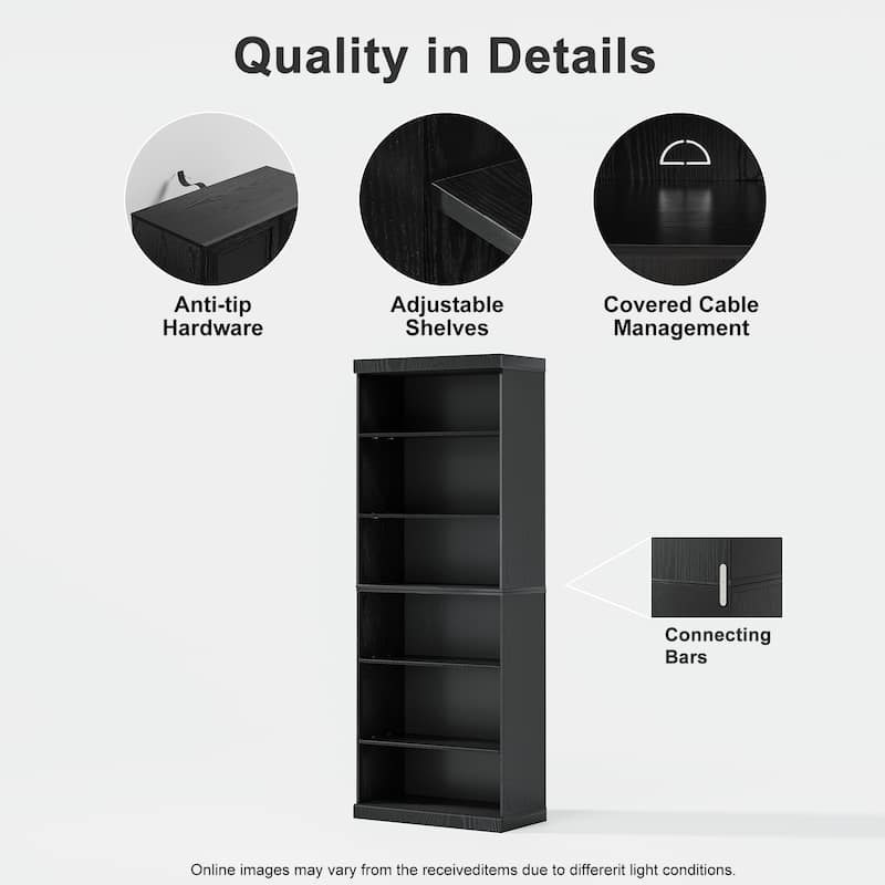 Doorless Wood Bookshelf Storage Cabinet Bookcase&Office Cabinet for Kitchen Bedroom Entryway Living Room Dinning Room