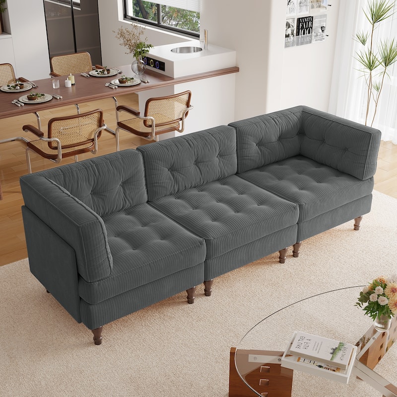 Madison Oversized Upholstered Corduroy Modular Sectional Sofa