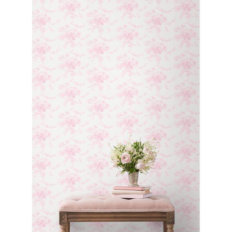 LoveShackFancy Champagne Harbor Pink Dream Peel and Stick Wallpaper