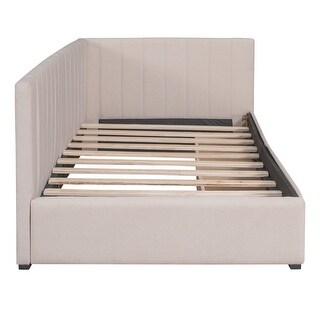 Upholstered Daybed Twin Size Sofa Bed Frame 2 Storage Drawers, Blue