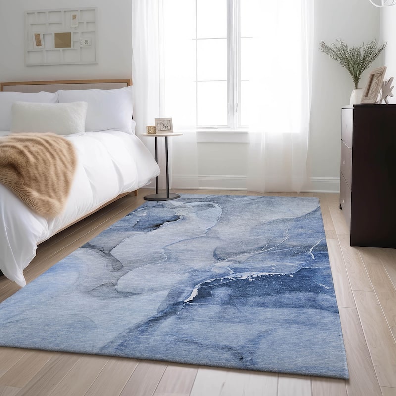 Premium Washable Super Soft Abstract Mayfield Rug - Blue - 8' x 10' - Rectangle