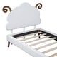 preview thumbnail 34 of 42, Full Size Upholstered Platform Bed with Animal Shaped Headboard