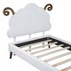 preview thumbnail 8 of 51, Twin Size Upholstered Platform Bed Animal Theme Design Bed Frame with Sheep-Shaped Headboard and Footboard, No Box Spring Needed