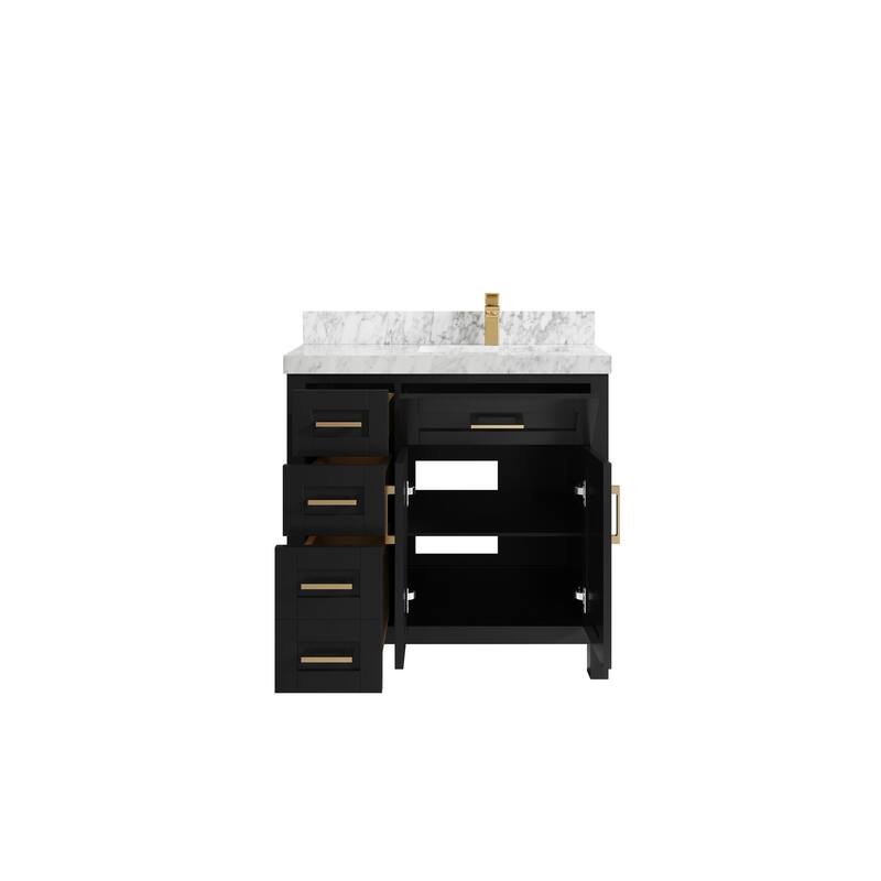 Willow Collections 36 in. W x 22 in. D Cambridge Right Offset Sink Bathroom Vanity with Countertop