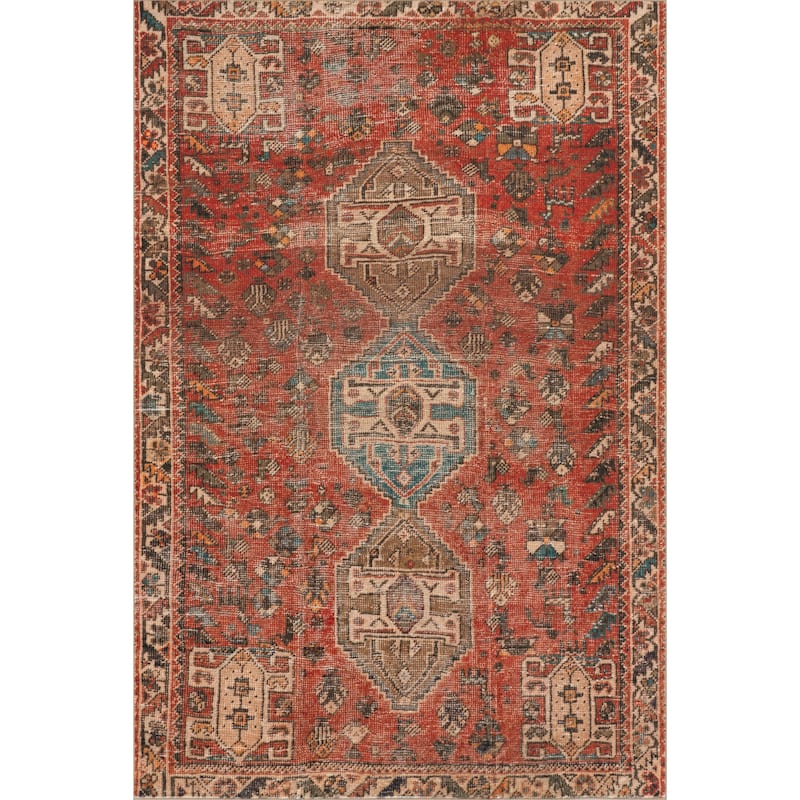 Nuloom Xavia Medallion Washable Area Rug - 3' x 5' - Red - Rectangle