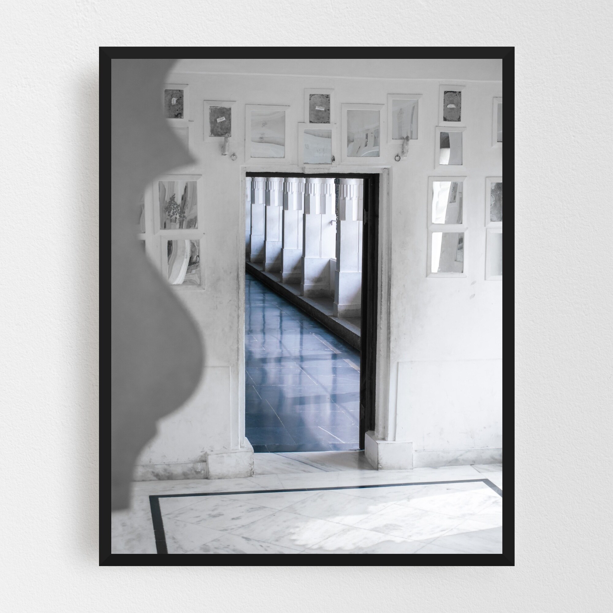 Shop Architecture Black And White City Doors Framed Wall Art Print Overstock 31460798