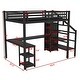 preview thumbnail 11 of 10, Metal Full Loft Bed with Wardrobe and LED Light, Full Size Loft Bed with L Shaped Desk and USB for Kids Teens Adults