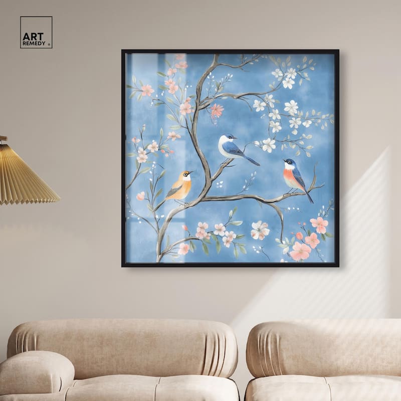 Birds in the Branches II Shadowbox by Art Remedy
