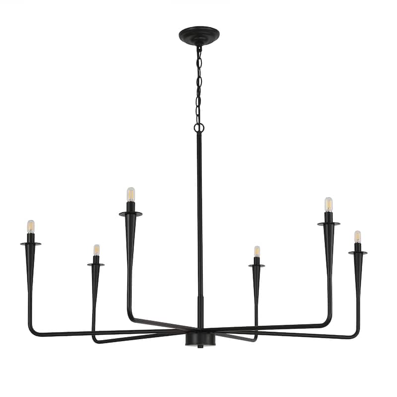 6-Light Classic Traditional Metal Candle Dimmable Chandelier