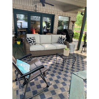Top Product Reviews For Sandestria Beige Outdoor Sofa With Cushion By Havenside Home 25737770 Overstock