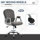 preview thumbnail 12 of 16, Teddy Fleece Home Office Chair, Upholstered Vanity Chair with Armrests, Swivel Rolling Chair with Back and Wheels