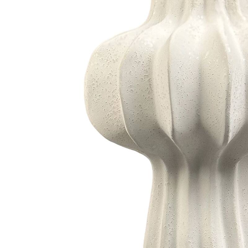 White Cactus Inspired Ceramic Vase Set of Two for Modern Home Decor