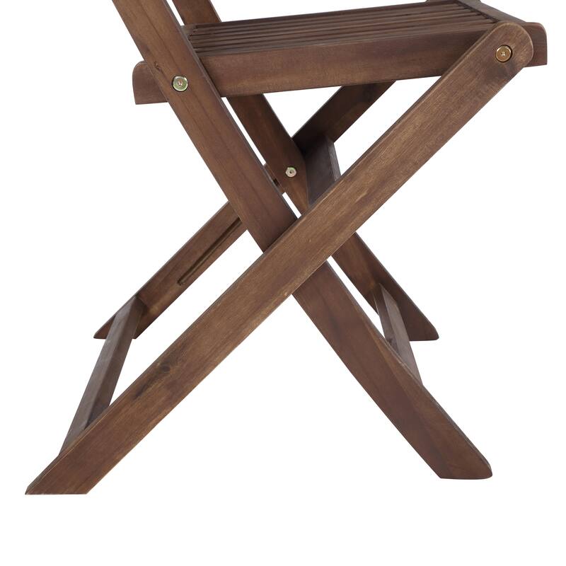 Modern Style 3-Piece Dining Set with Round Folding Table and 2 Slat Back Dining Chairs