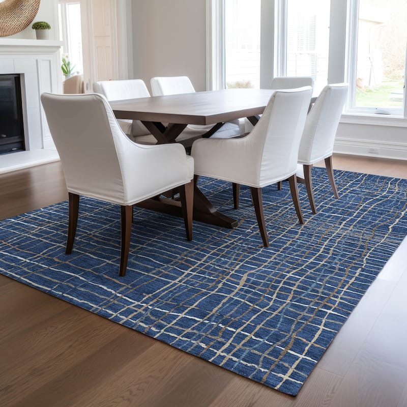 Machine Washable Indoor/ Outdoor Modern Century Chantille Rug
