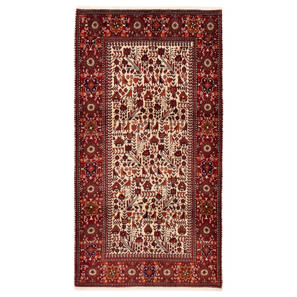 ECARPETGALLERY Hand-knotted Andelz Cream Wool Rug - 5'0 x 9'4