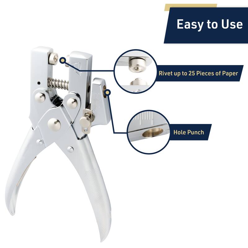 Kings County Tools Grommet Tool- Punches Then Rivets Paper, Cardboard, Plastic, and Leather