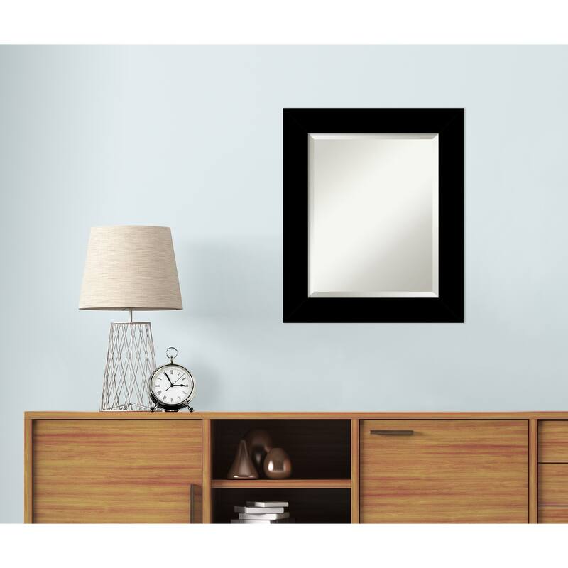 Basic Beveled Wood Framed Wall Mirror