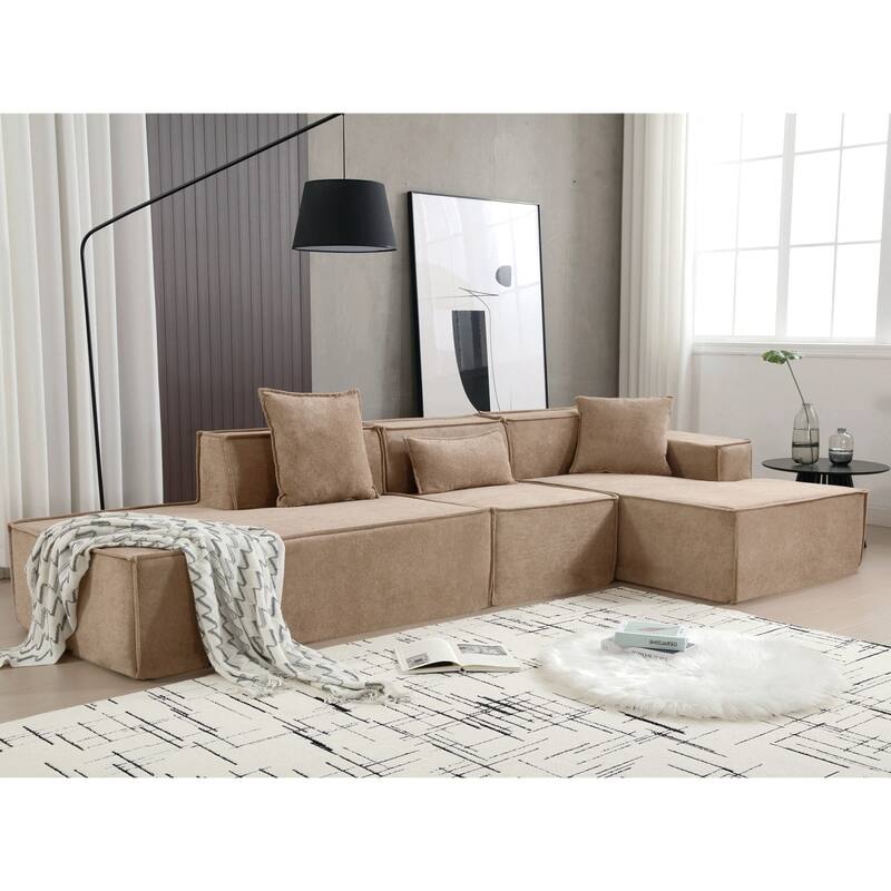 3-Seat Modern Modular Combination Free Installation L-Shaped Sofa Set