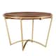 Marlee Natural Finish Dining Table With Gold Metal Base by iNSPIRE Q Modern - Gold