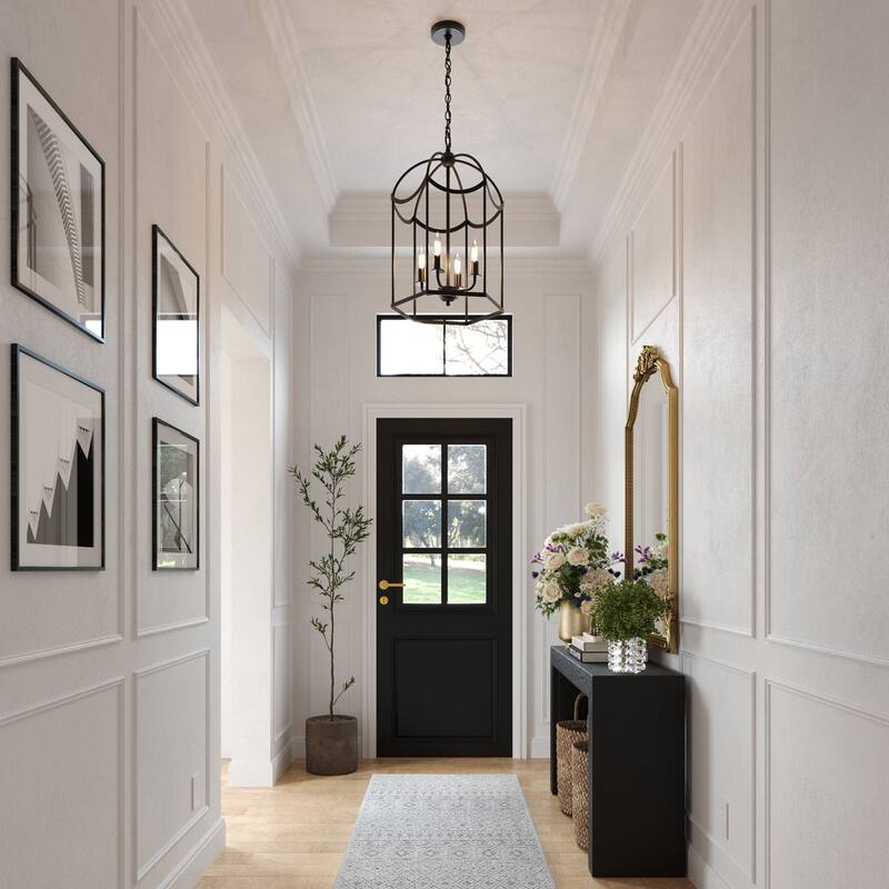 Acroma Dimmable Geometric Lantern Drum Chandeliers