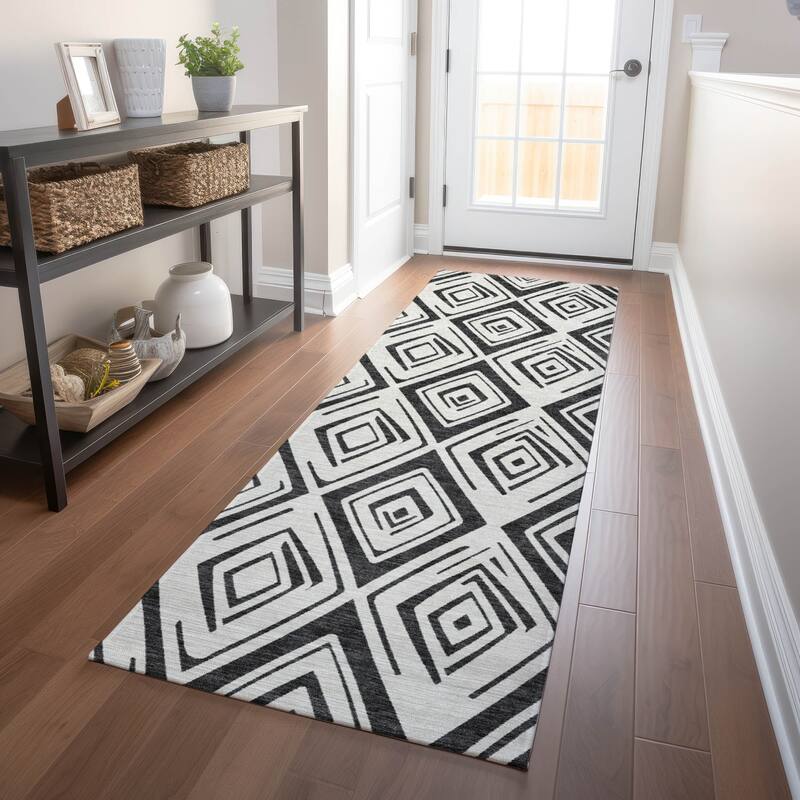 Premium Washable Super Soft Modern Diamond Mayfield Rug - Ivory - 2' 3" x 7' 6" - Runner