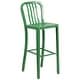 preview thumbnail 7 of 31, 30'' Round Metal Indoor-Outdoor Bar Table Set with 4 Vertical Slat Back Stools - 30"W x 30"D x 41"H
