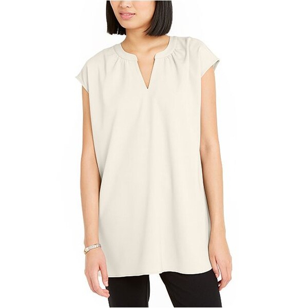 Alfani Women's Blouse Drop Shoulder Tunic, Cloud, Medium. Opens flyout.