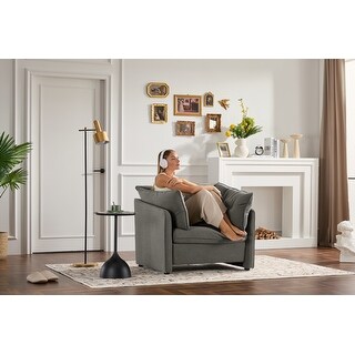 Modern Style Chenille Oversized Armchair Accent Chair Single Sofa Lounge Chair for Living Room, Bedroom