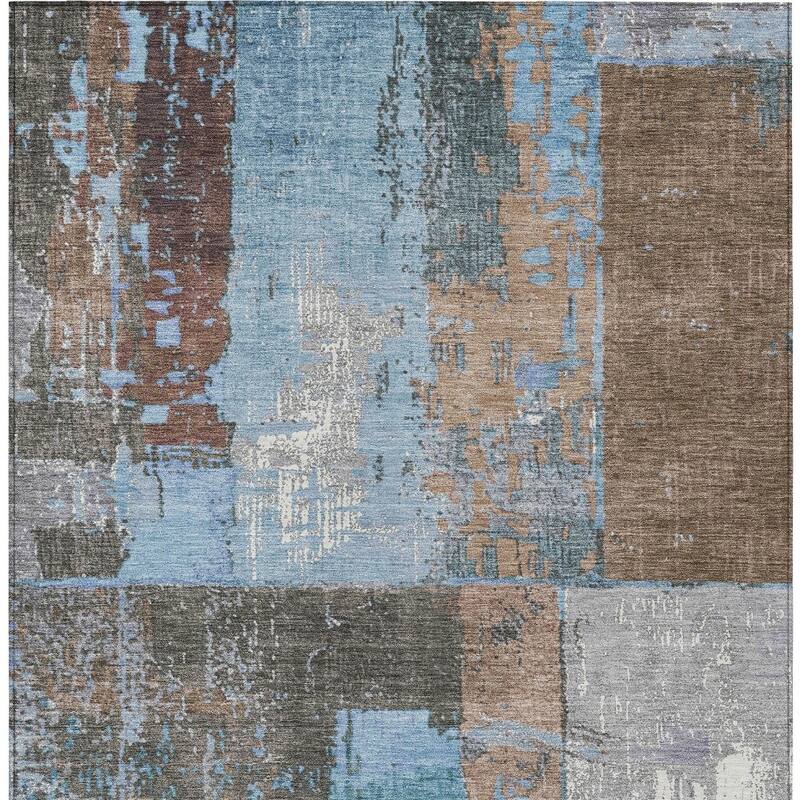 HomeRoots Abstract Transitional Rectangle Outdoor Rug