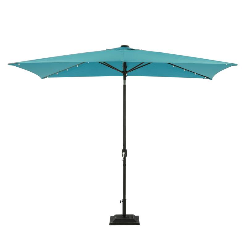 Clihome 10' x 6.5' Rectangular LED Market Patio Umbrella - Blue