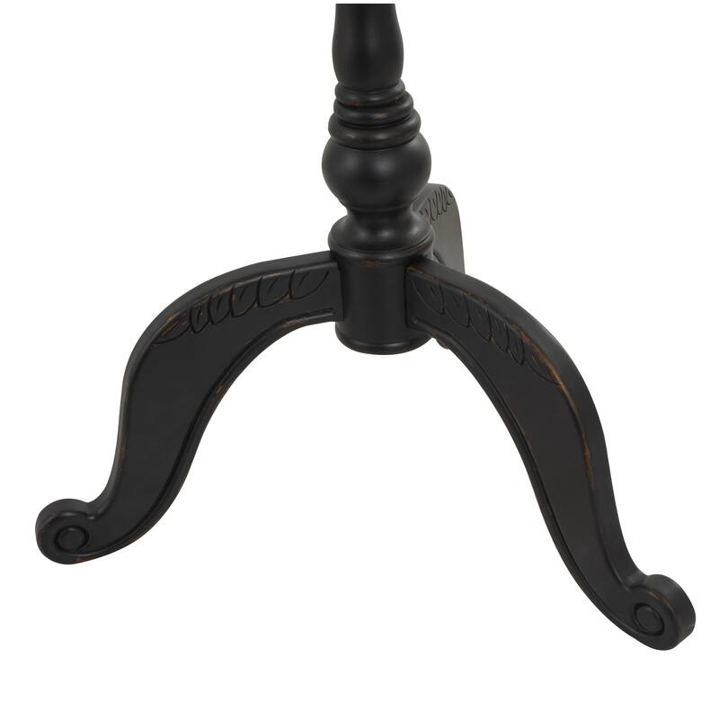 Wood 7 or 8 Hanger Coat Rack with Scrolled Feet and Leaf Carvings - Black or White - Roche River Decor