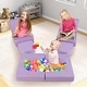 preview thumbnail 5 of 8, Gymax 8 PCS Modular Kids Play Couch Sofa w/ Suede Fabric Cover