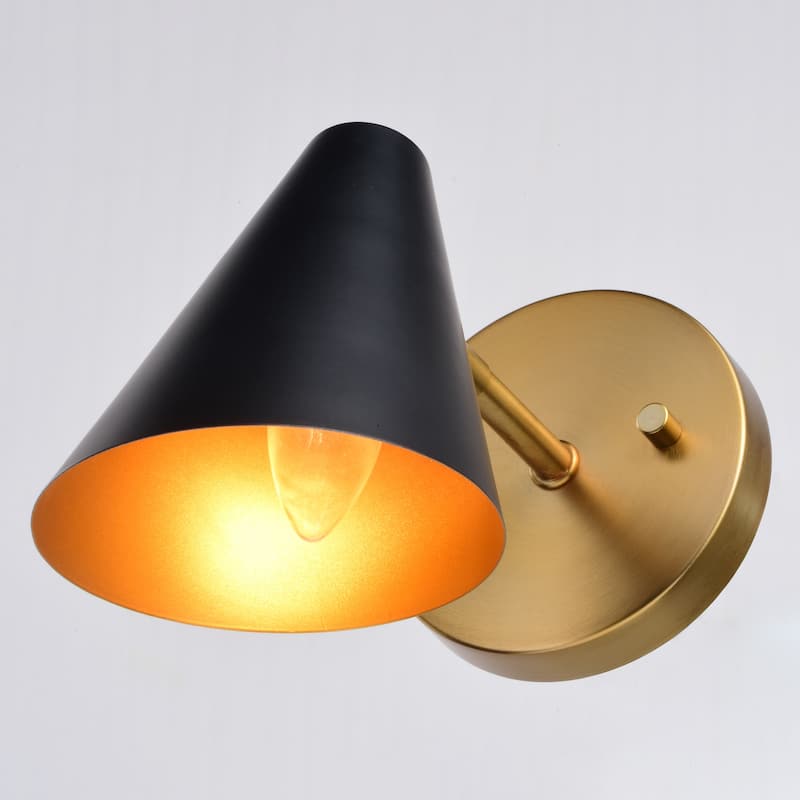 Pryce 1 Light Mid-Century Modern Wall Sconce Fixture with Metal Cone Shade