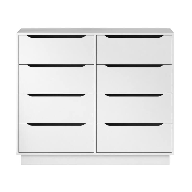 Wooden White Dresser for Bedroom, 9 Drawer/8 Drawers Double Dressers & Chest of Drawers, Large Clothing Storage Cabinet