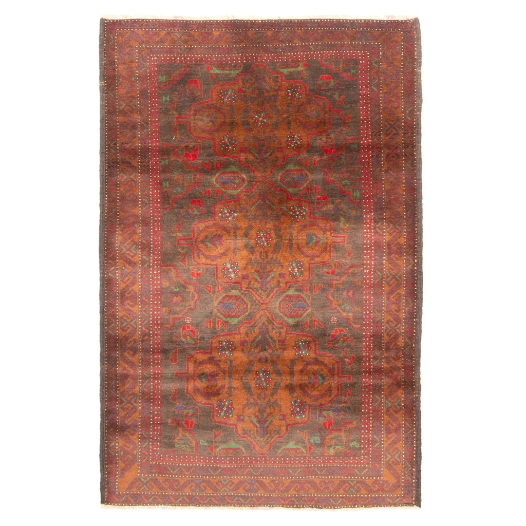 ECARPETGALLERY Hand-knotted Teimani Dark Grey Wool Rug - 3'8 x 5'11