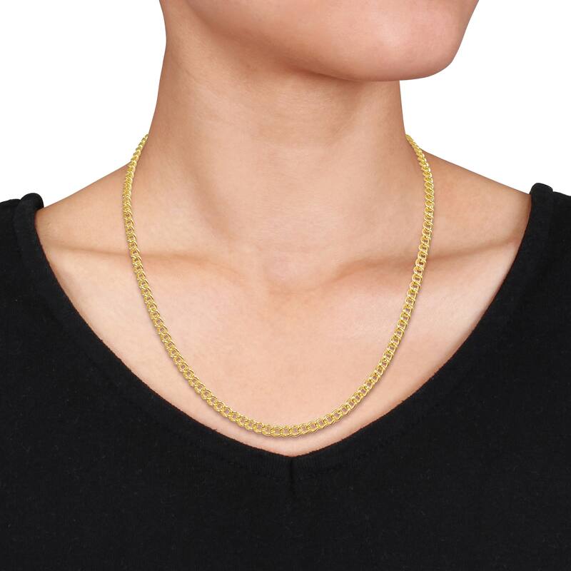 Miadora 4.1mm Curb Chain Necklace in 14k Yellow Gold- 20 in