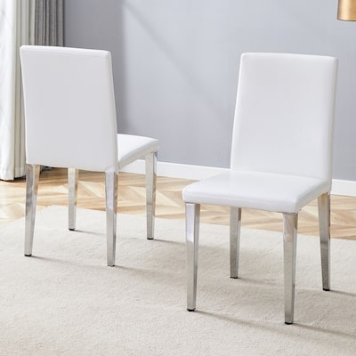 Modern Dining Chairs with Metal Legs Accent Chair Kitchen Chair Armless Chair for Dining Room