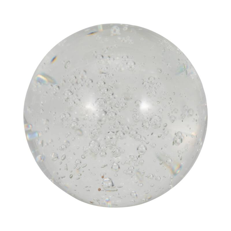Sagebrook Home Clear Crystal Ball - Elegant Decorative Object For Home Display