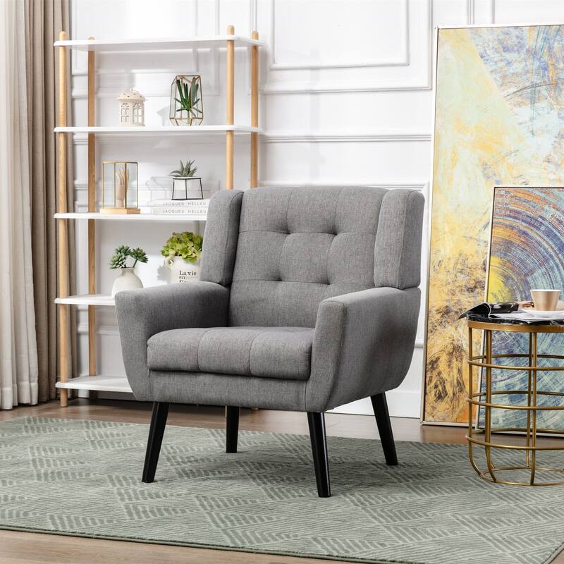 Modern Soft Velvet Armchair, Ergonomics Accent Chair W/Curved Back, Upholstered Single Sofa With 250 Lbs Weight Capacity