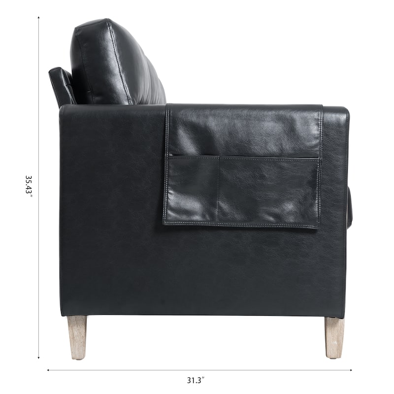 79.5" Velvet Solid Wood 3-Seater Sofa with Pocket Spring Seat, PP Foam Backrest, and Side Storage Pocket