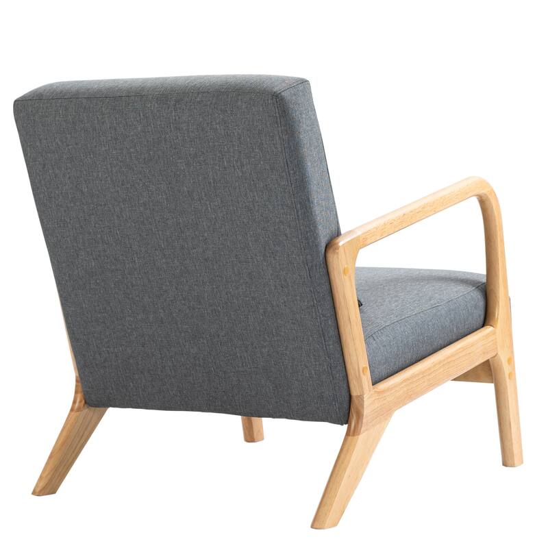 Briston 2 Set Mid Century Modern Wood Accent Chairs with pillow