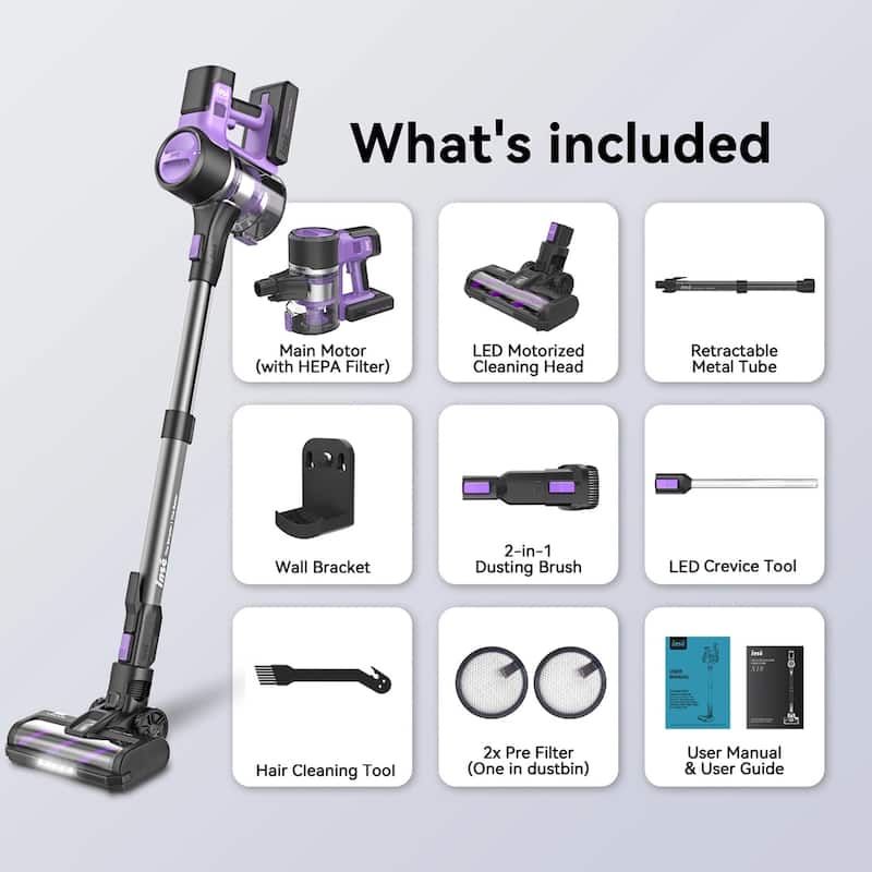 INSE S10 Cordless Vacuum For Pet Hair with 26Kpa Powerful Suction