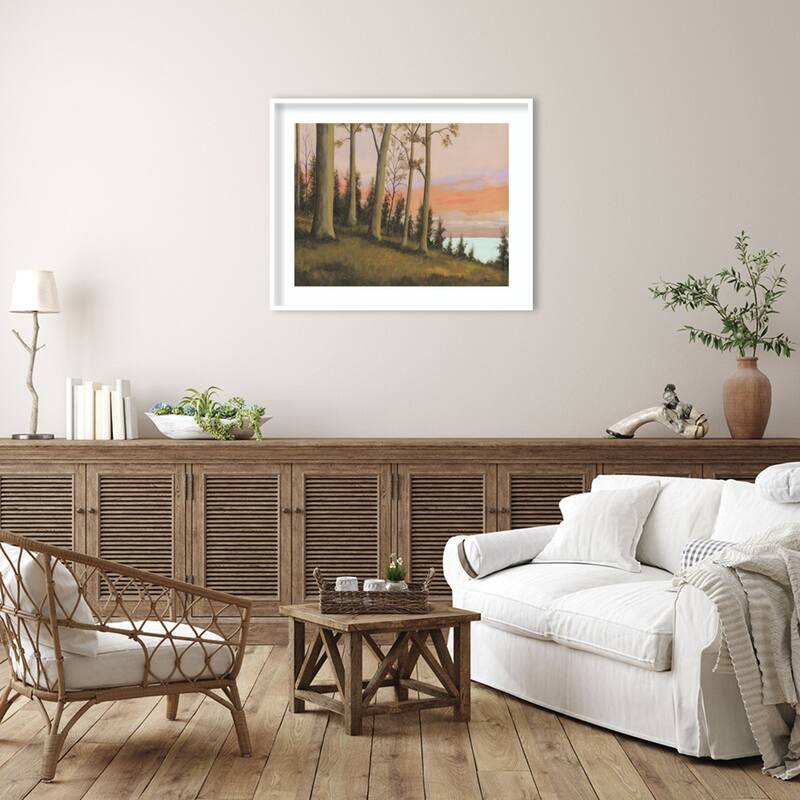 Remote Lakeshore No. 2 by Michael Willett Wood Framed Wall Art Print - Svelte White