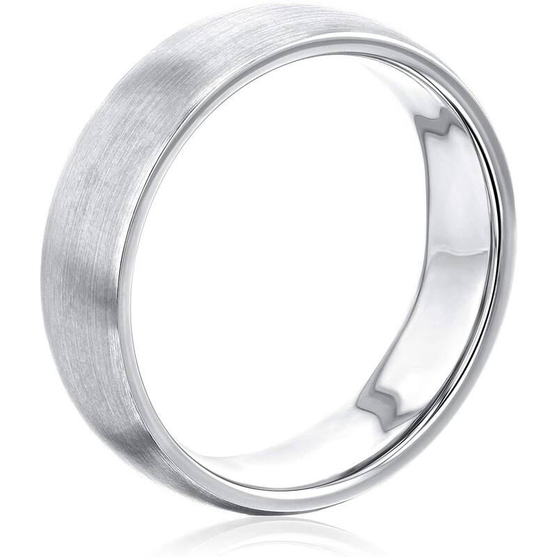 Annello by Kobelli 14k Solid Gold 6mm Domed Satin Matte Gold Wedding Band