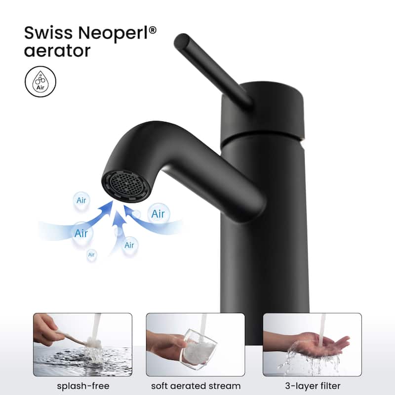 Single Handle Bathroom Sink Faucet with Pop Up Drain