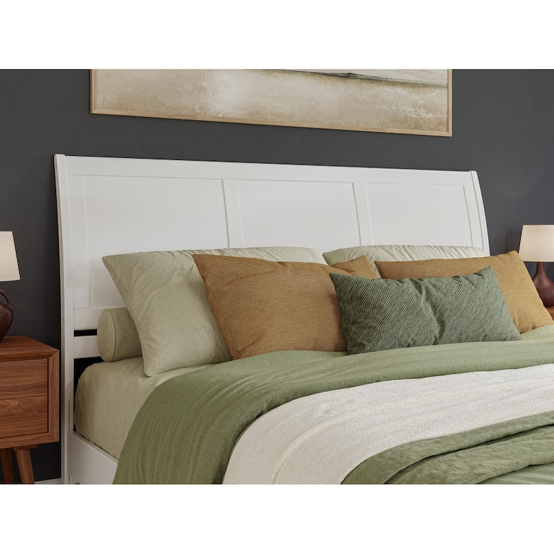 Valencia Solid Wood Low Profile Sleigh Platform Bed with Matching Footboard