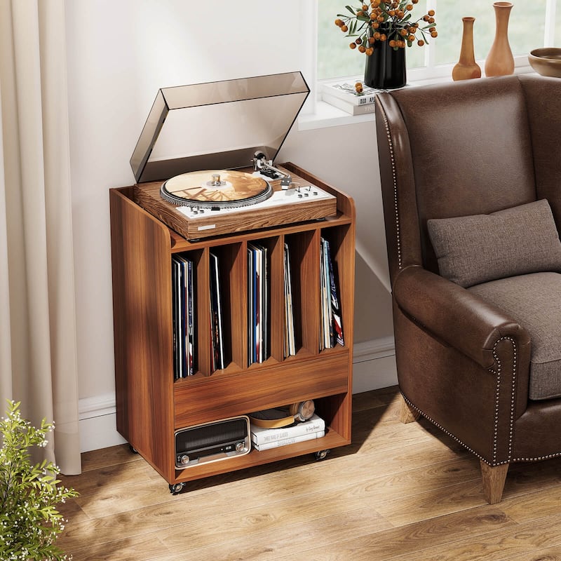 Costway Record Player Stand with Drawer & Record Holder,Lockable - See Details