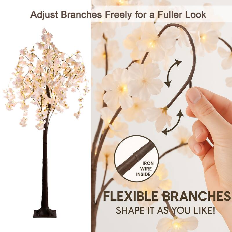 6ft Lighted Cherry Blossom Tree Floor Lamp
