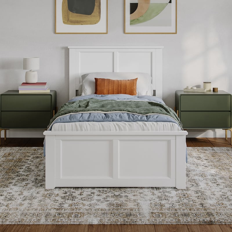 Charlotte Solid Wood Low Profile Platform Bed with Matching Footboard
